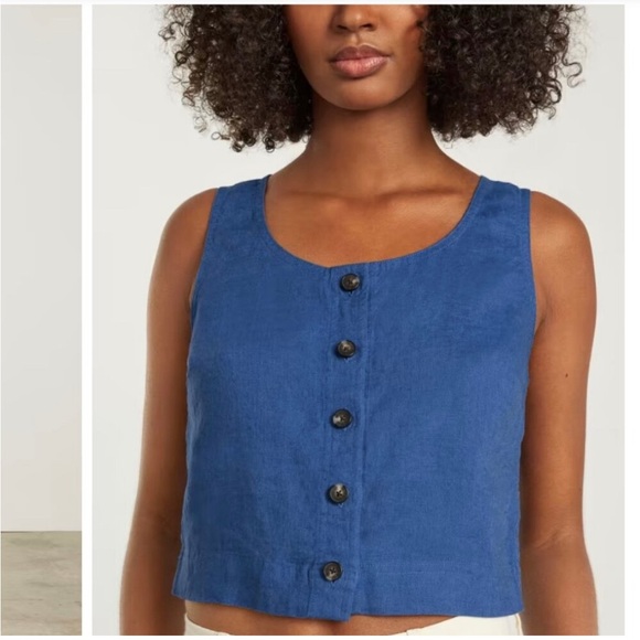 ISO Everlane linen button front crop top in any color, size 12 - Picture 2 of 3